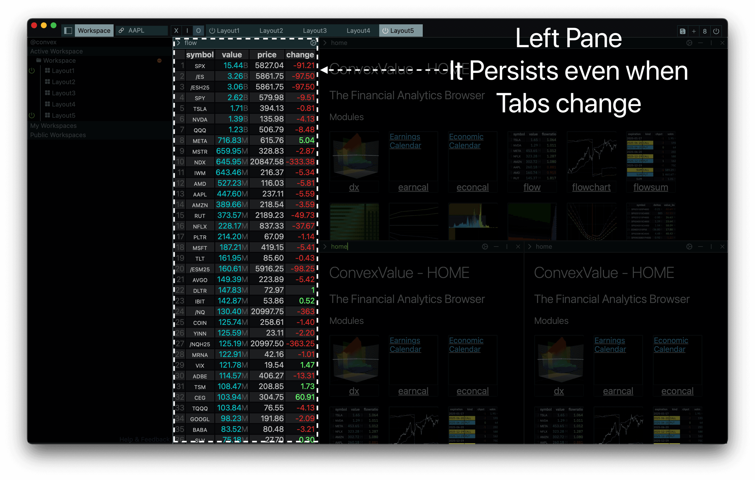 Left Pane